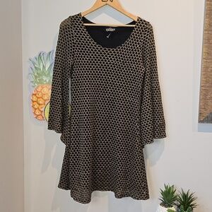 Angie - Black & Gold Knit Tunic Top​​​​​